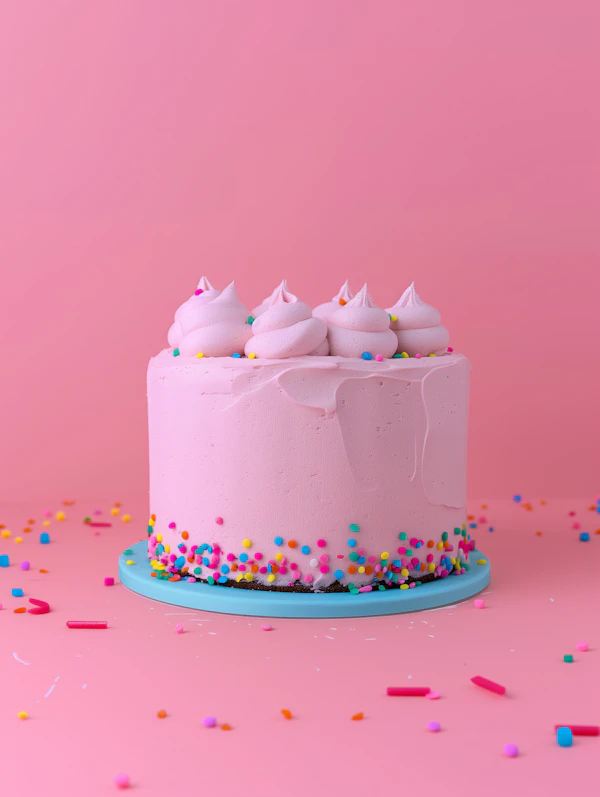 Vibrant Pink Frosted Celebration Cake