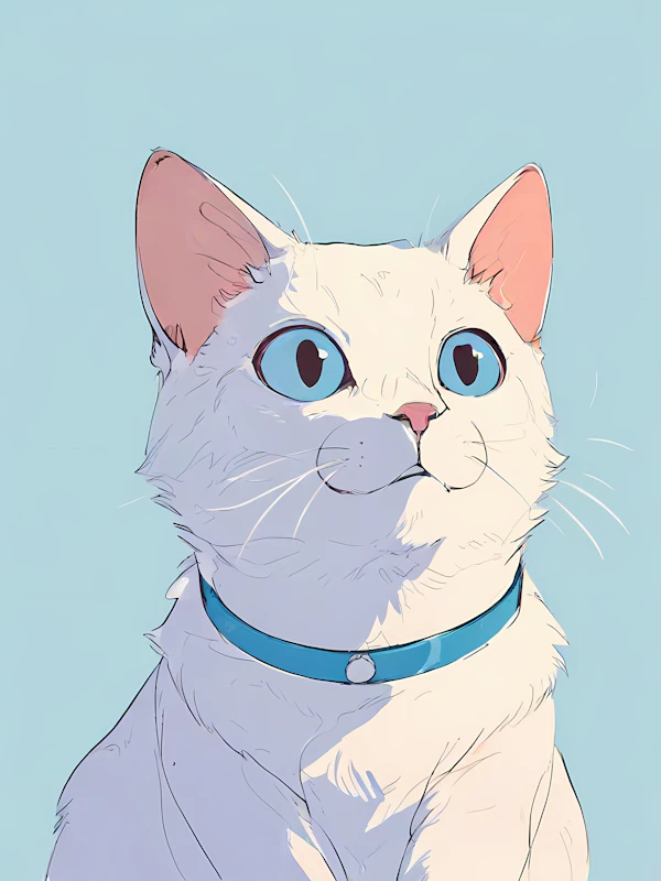 White Cat Illustration
