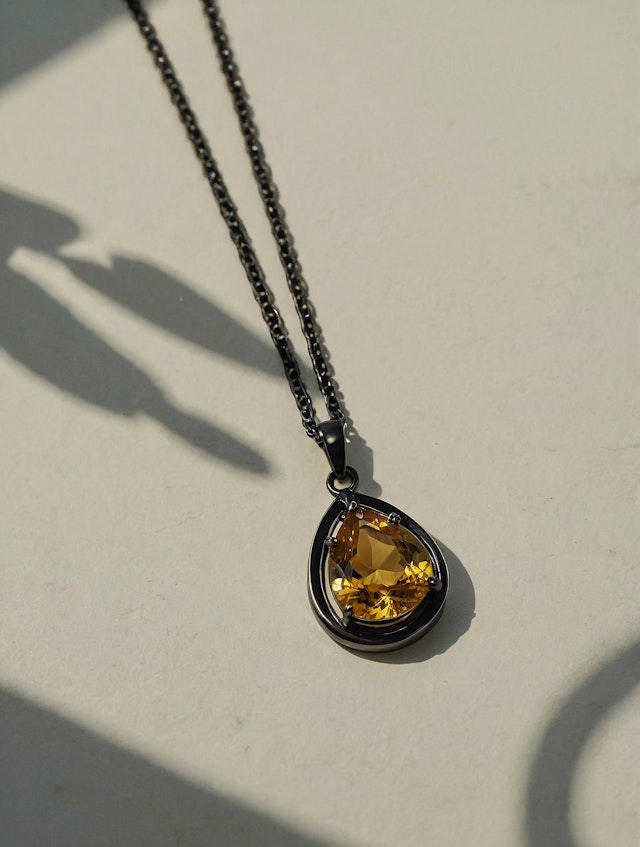 Teardrop Gemstone Pendant Necklace