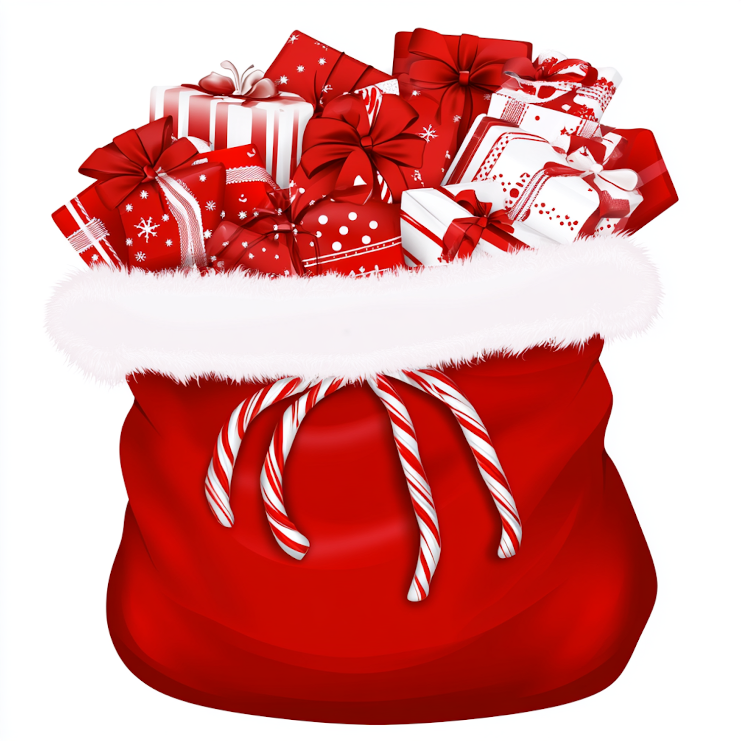 Festive Red Sack with Gifts