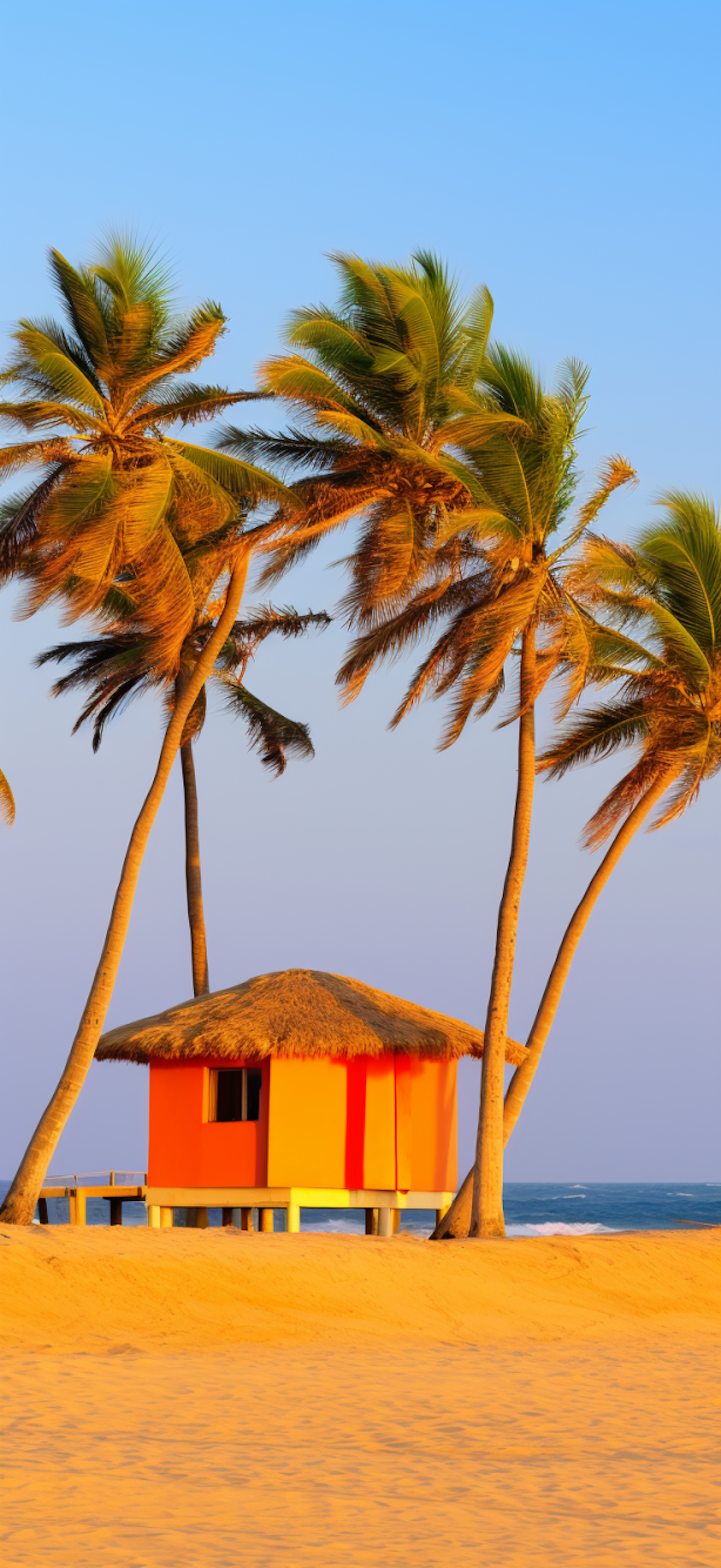 Golden Sunrise at the Secluded Tropical Beach Hut