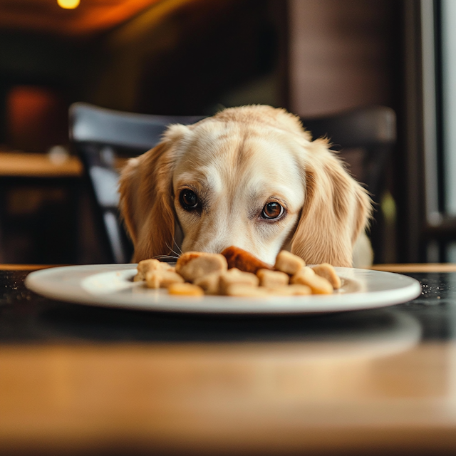 Golden Retriever with Dog Treats