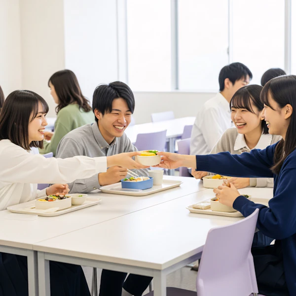 Students Dining Together