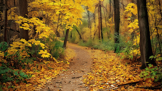 Serene Autumn Forest Path