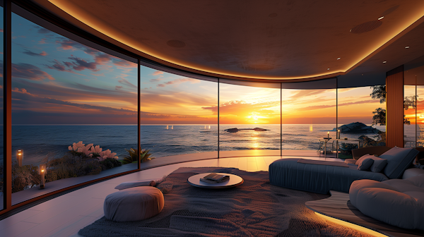 Luxurious Interior with Sunset View