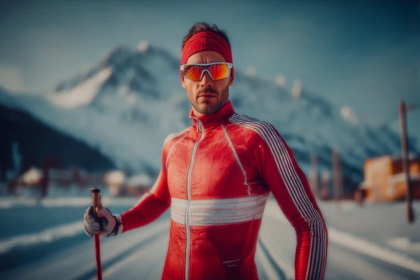 Ski Enthusiast in Red