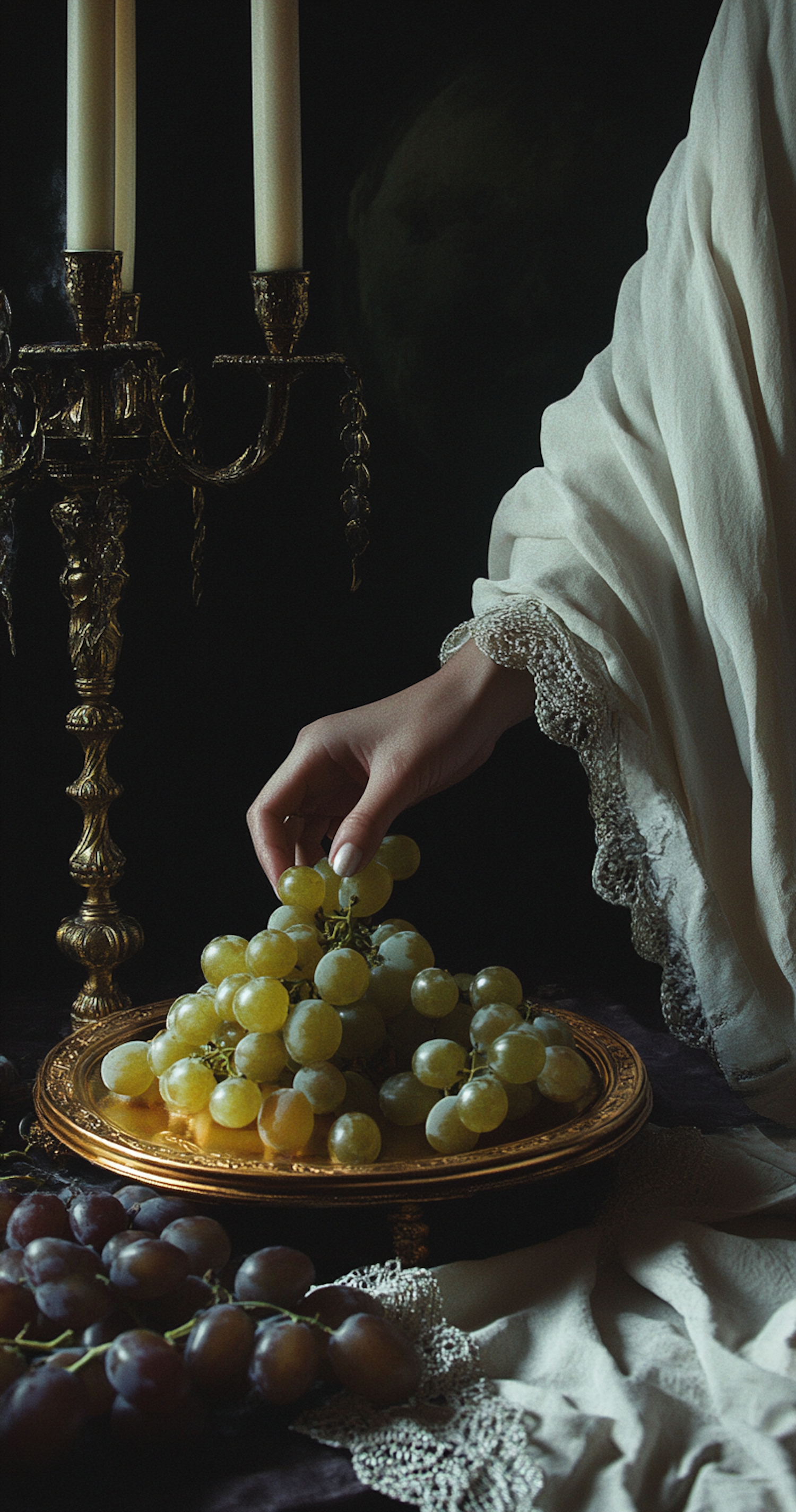 Elegant Still Life with Grapes