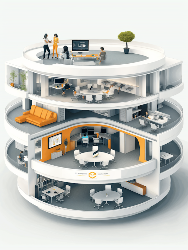 3D Architectural Model of Multilayered Office Environment