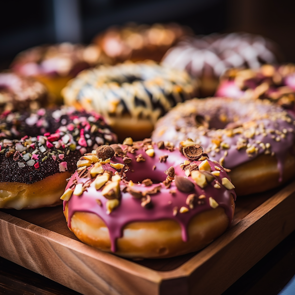 Tempting Array of Gourmet Doughnuts