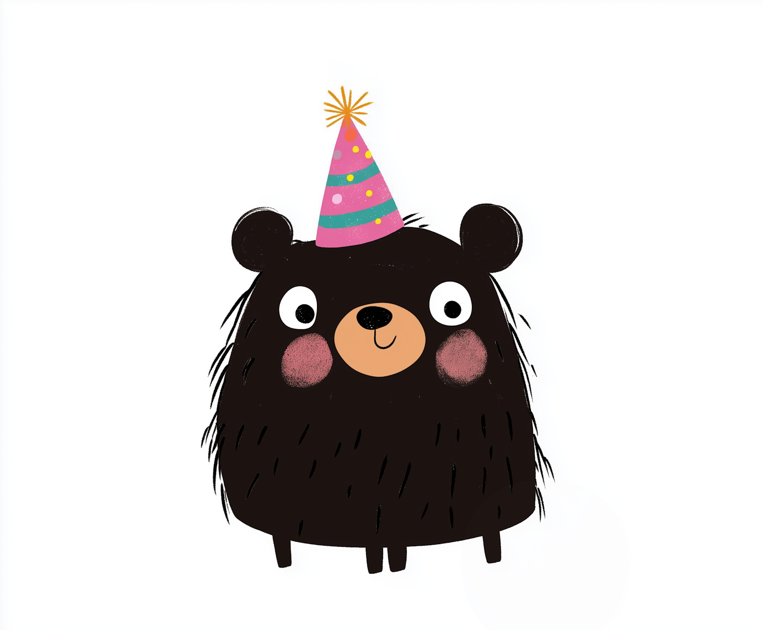 Cartoon Bear with Party Hat