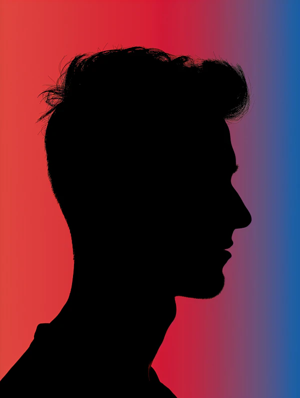 Silhouette Against Gradient
