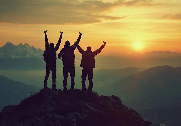 Sunset Triumph on Mountain Peak