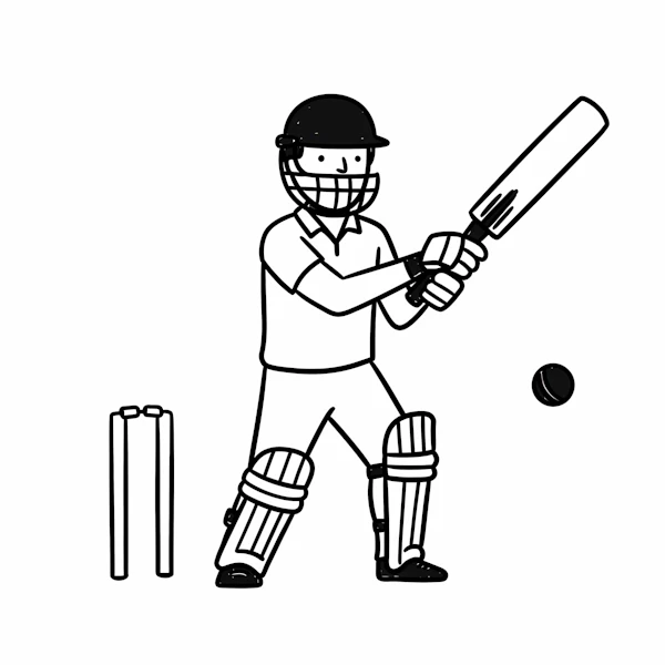 Cricket Player Illustration