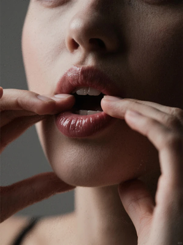 Close-Up of Face and Hands