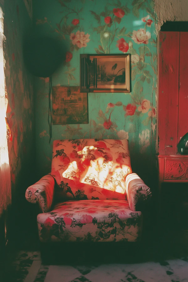 Vintage Floral Armchair Scene