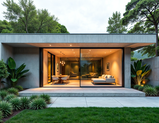 Modern Minimalist House with Garden