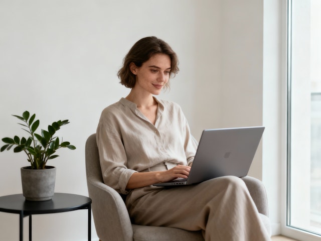 Woman Working at Home