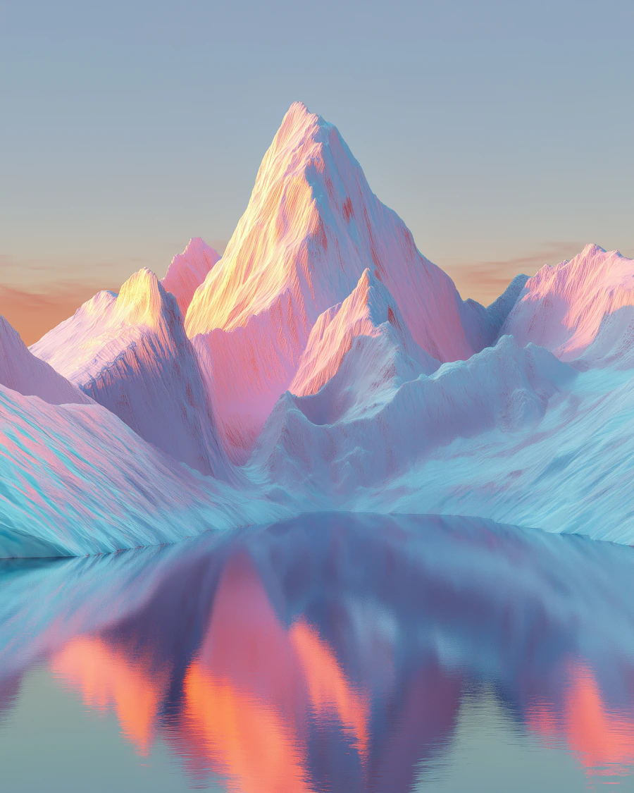 Surreal Mountain Scene