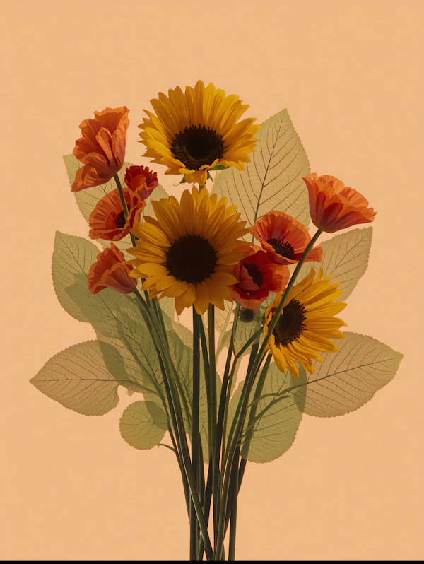 Sunflower Poppy Bouquet