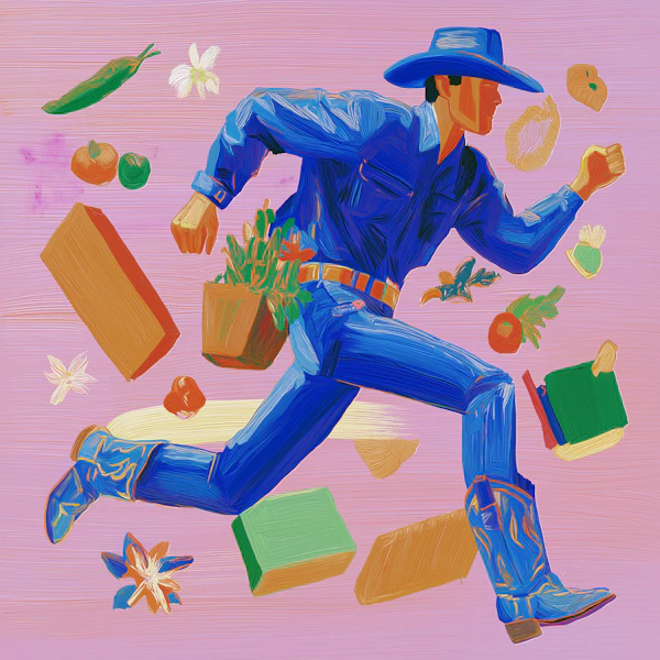 Dynamic Cowboy Scene