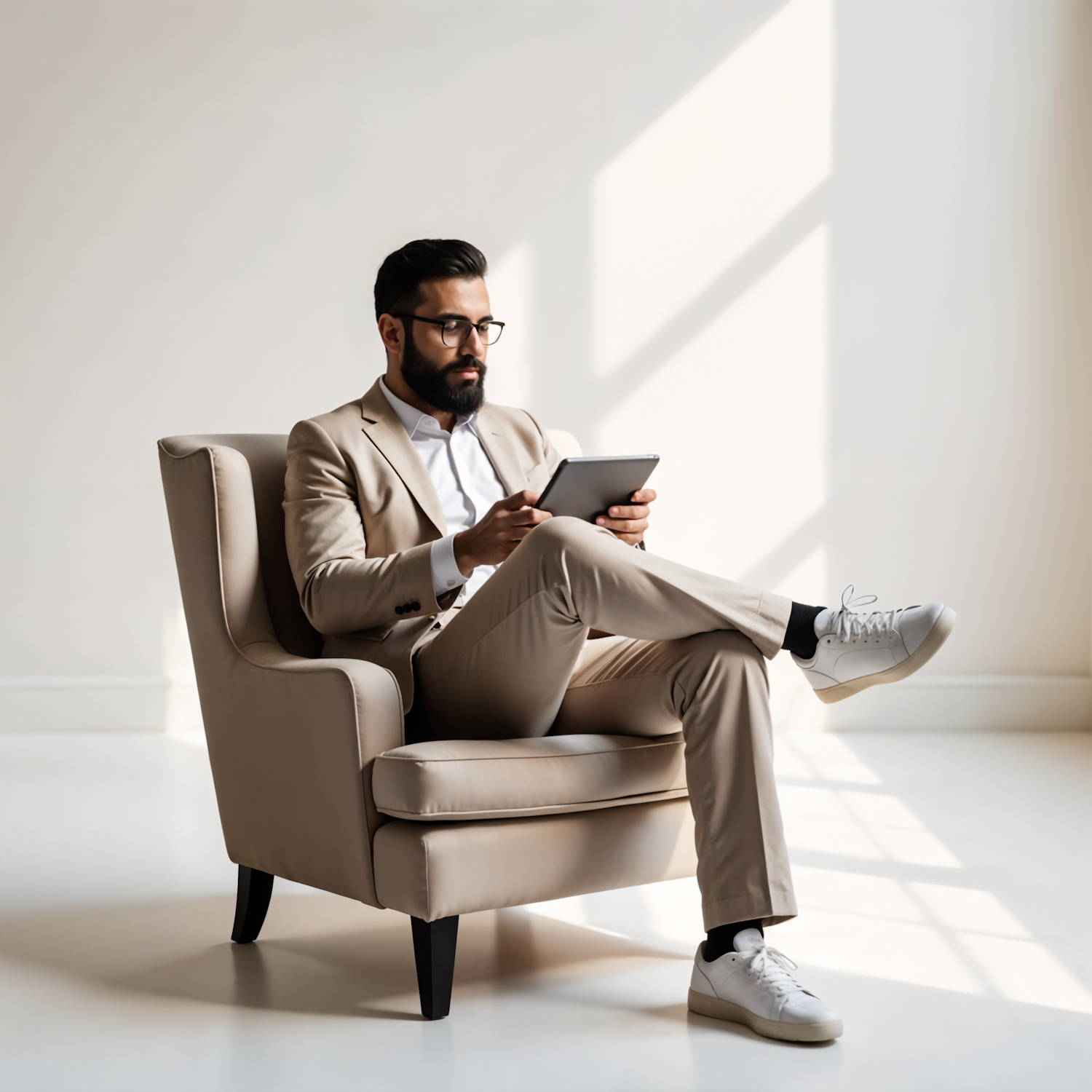 Man in Minimalist Room