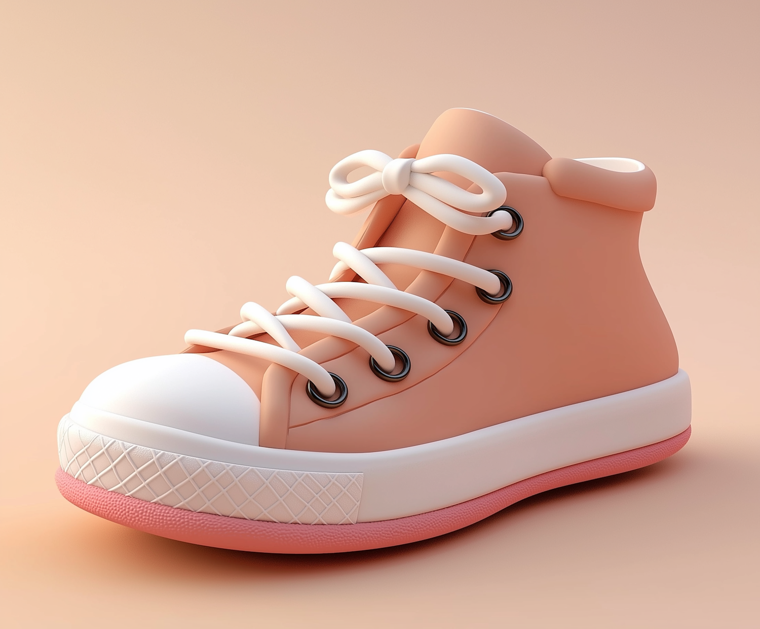 Stylized Peach-Colored Sneaker