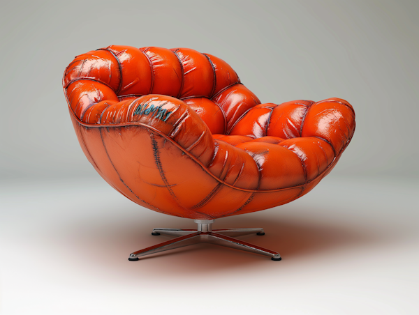 Vivid Orange Quilted Chair