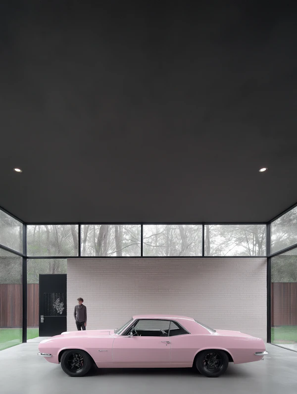Vintage Pink Muscle Car