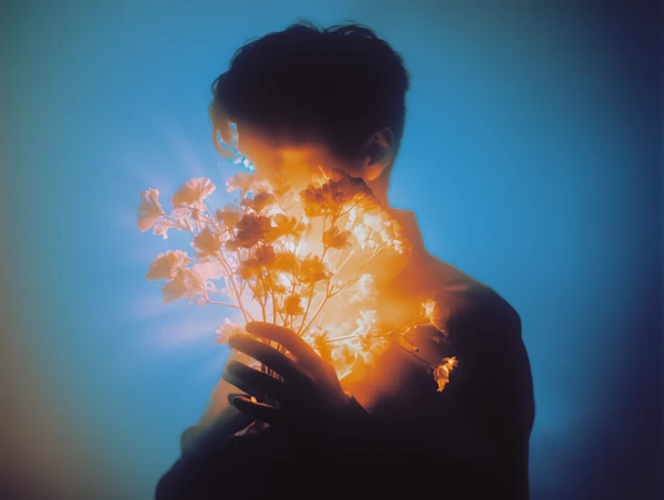 Glowing Flowers Silhouette