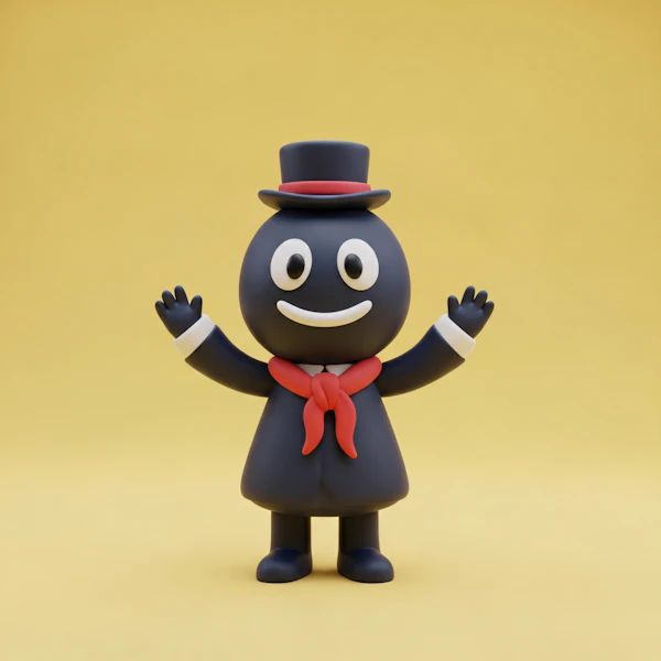 Cheerful Cartoon Character