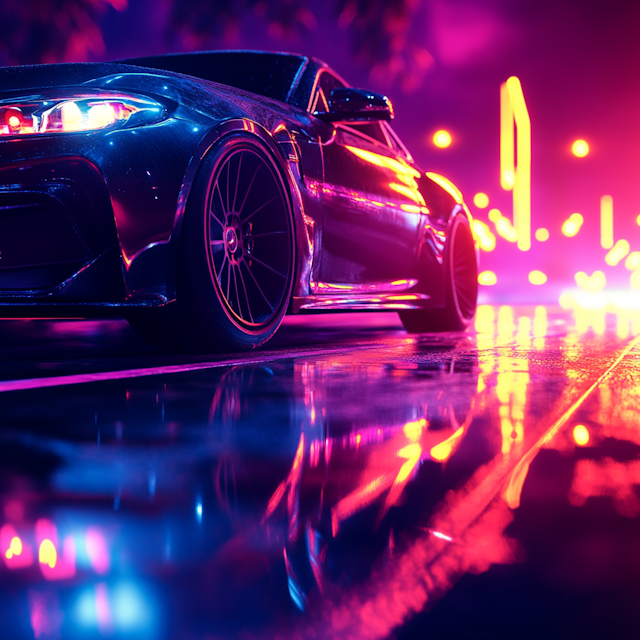 Futuristic Car at Night