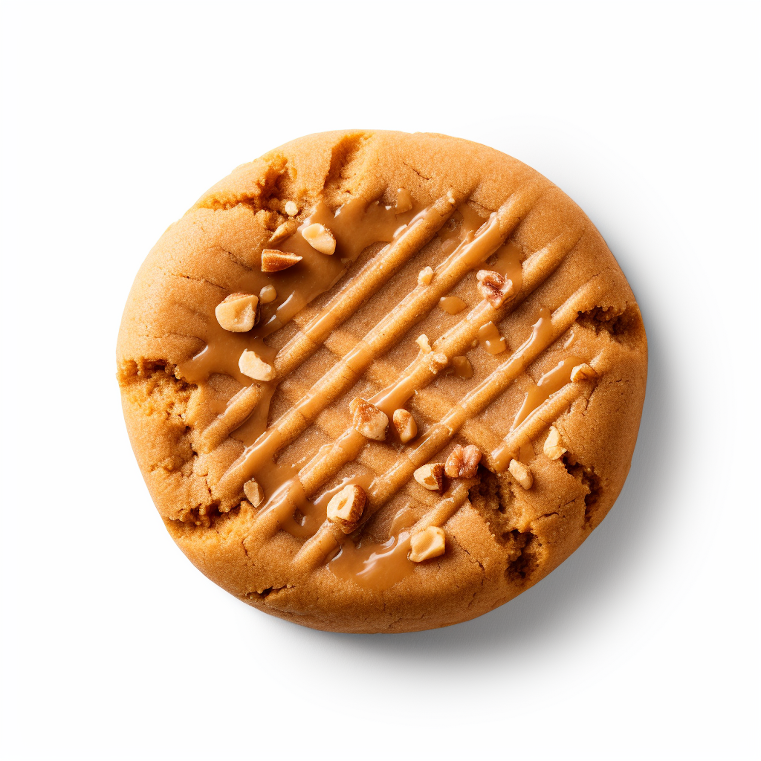 Crispy Golden Peanut Butter Cookie with Nutty Glaze