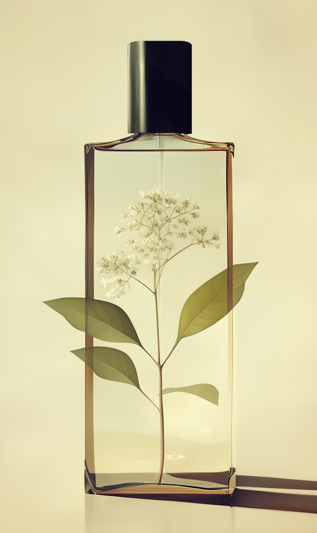 Elegant Glass Bottle with Flower