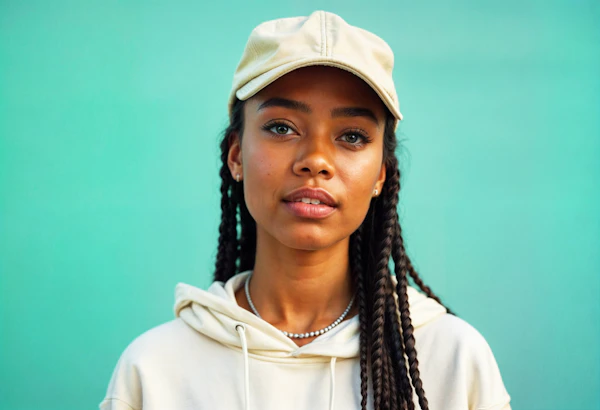 Portrait of a Young Woman with Braided Hair