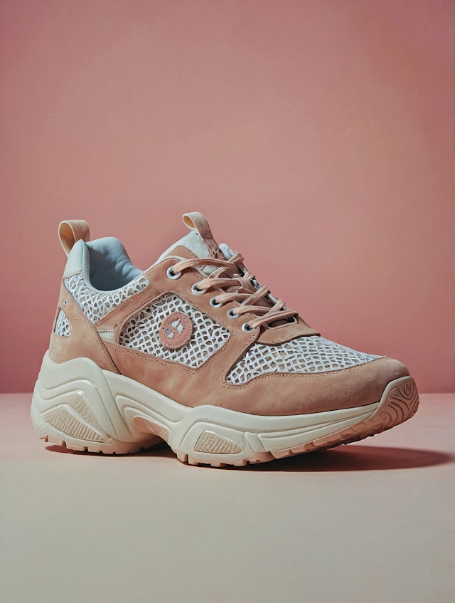 Stylish Sneaker on Pink Background