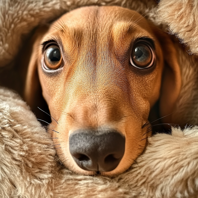 Cozy Dachshund Close-Up