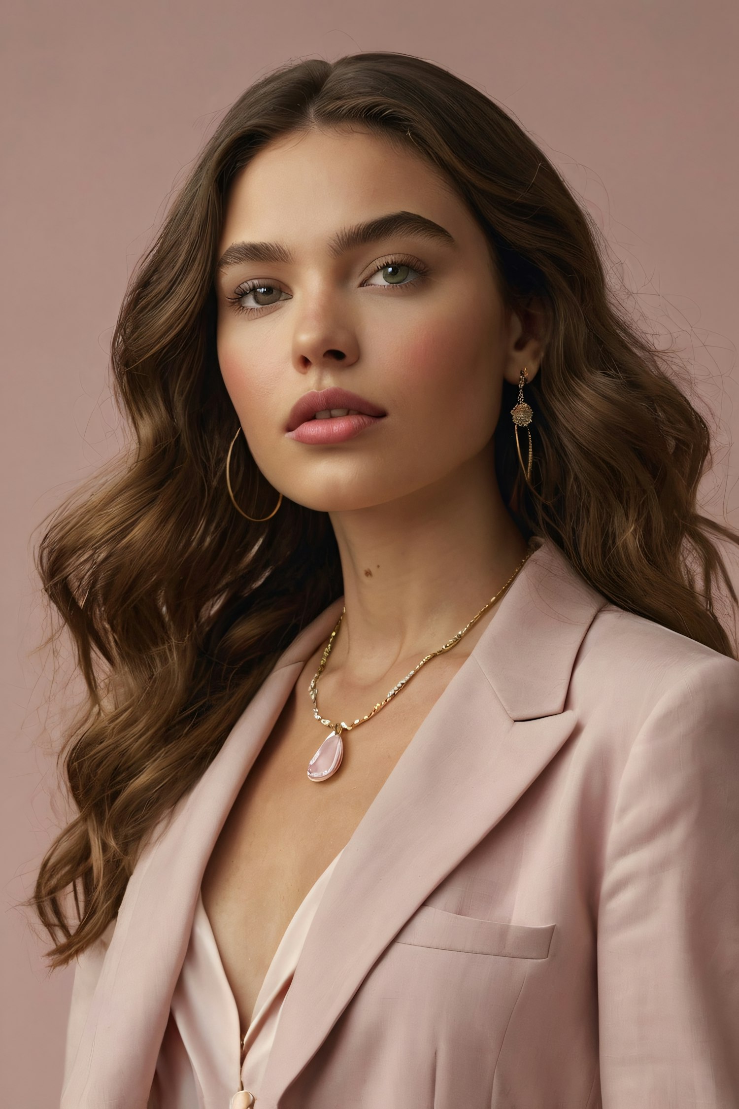 Elegant Woman in Pink Blazer