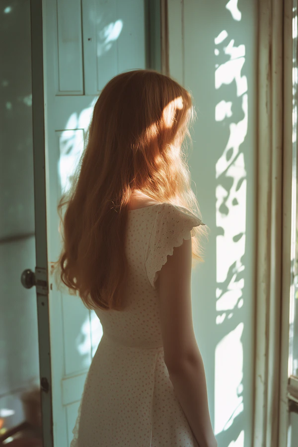 Woman in Sunlit Serenity