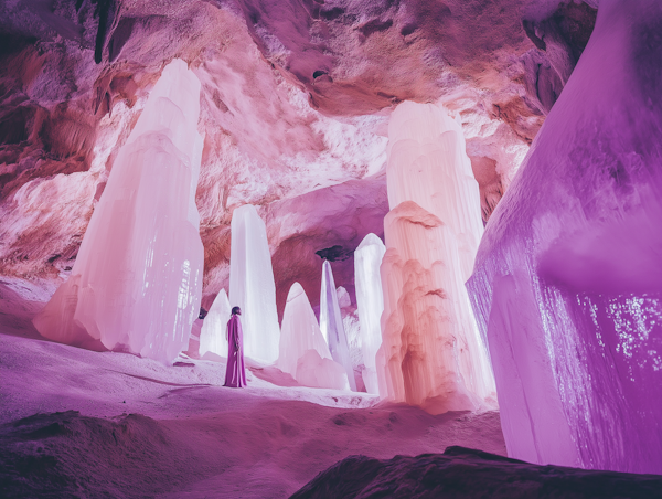 Enchanted Cave with Ice Formations