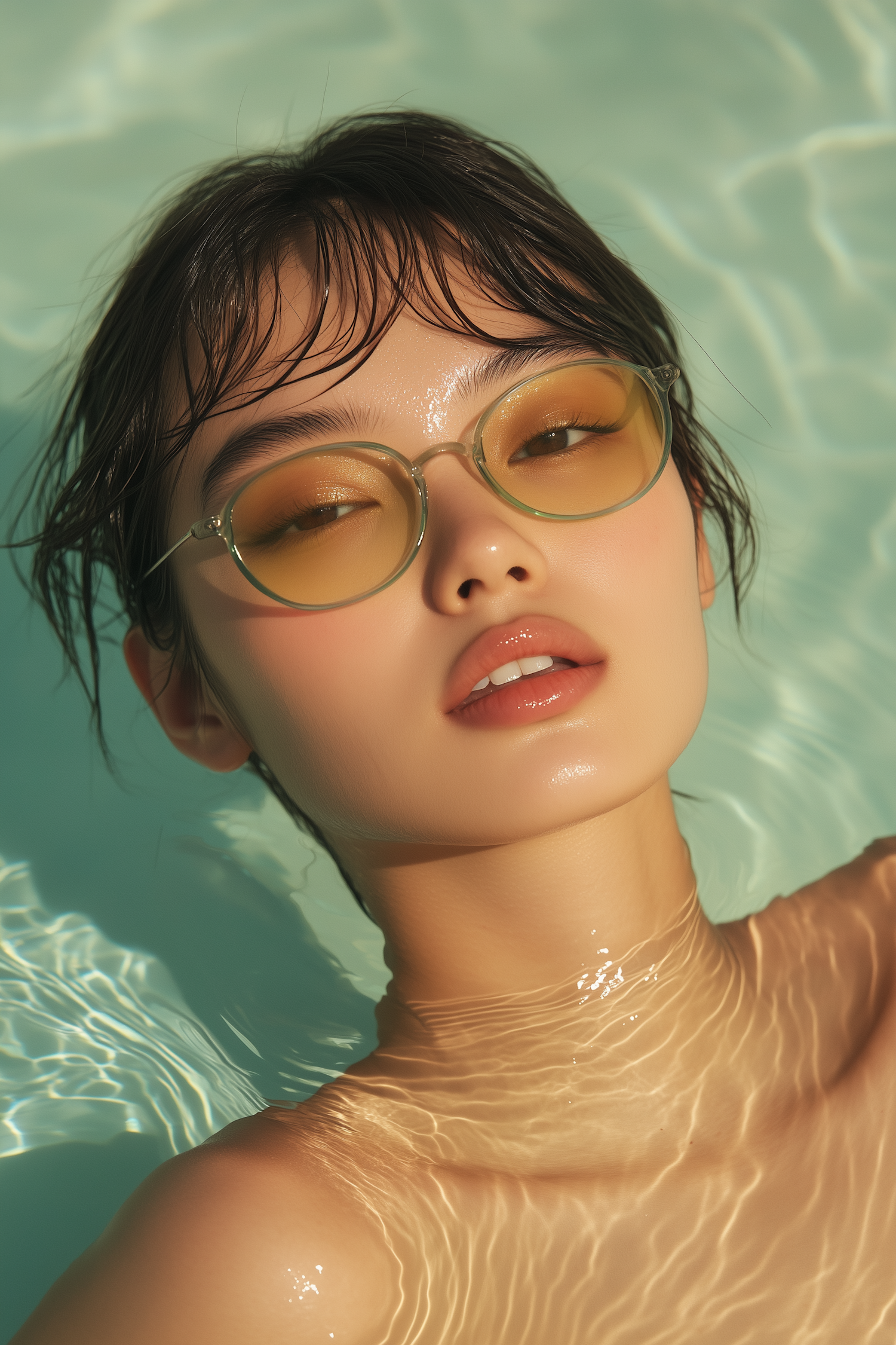 Serene Poolside Portrait