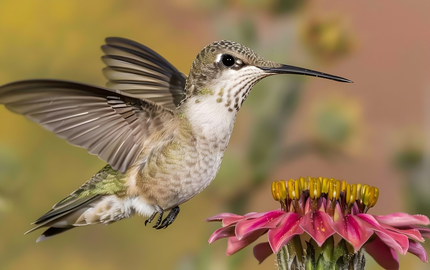 Hummingbird and Flower