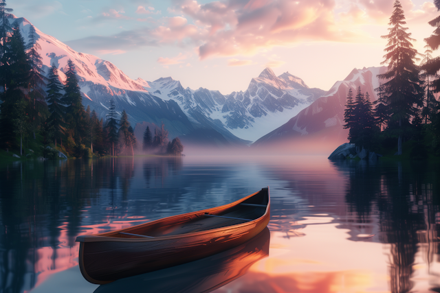 Serene Mountain Lake at Sunset