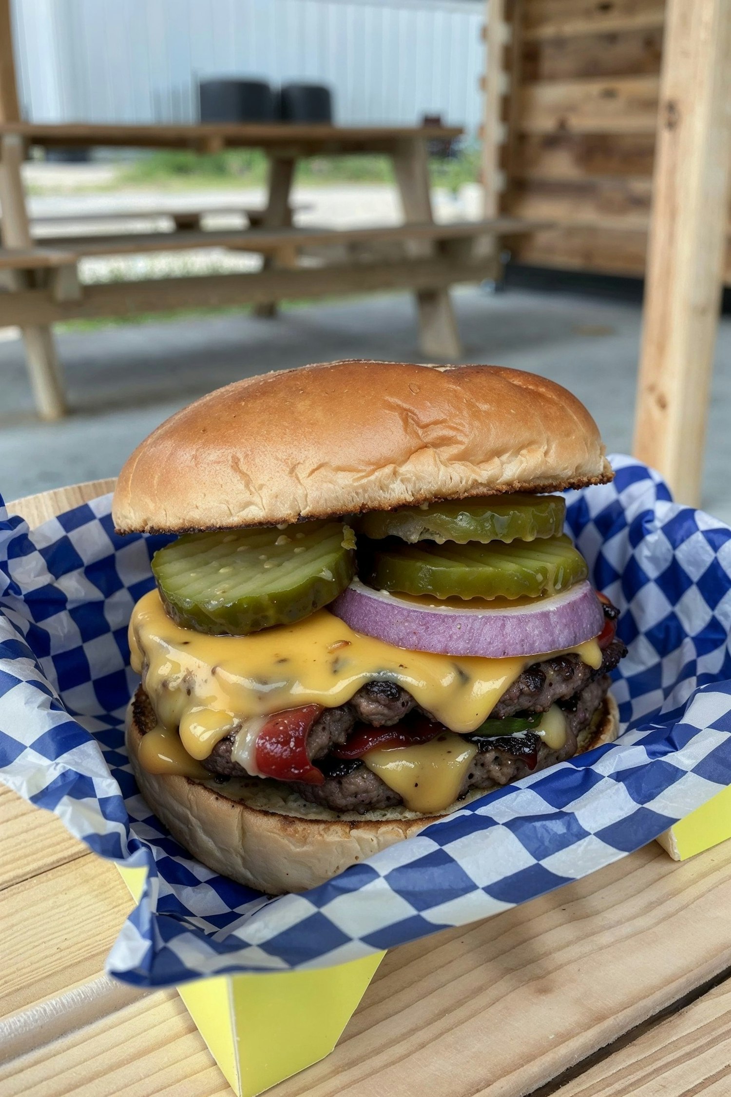 Appetizing Cheeseburger Close-up