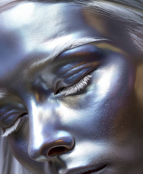 Futuristic Metallic Face