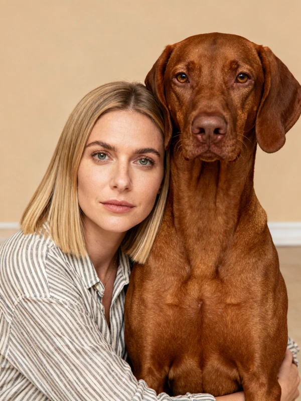 Woman and Dog Portrait