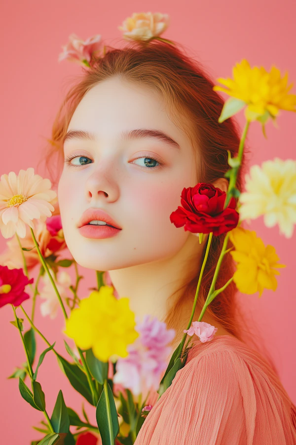 Whimsical Floral Portrait