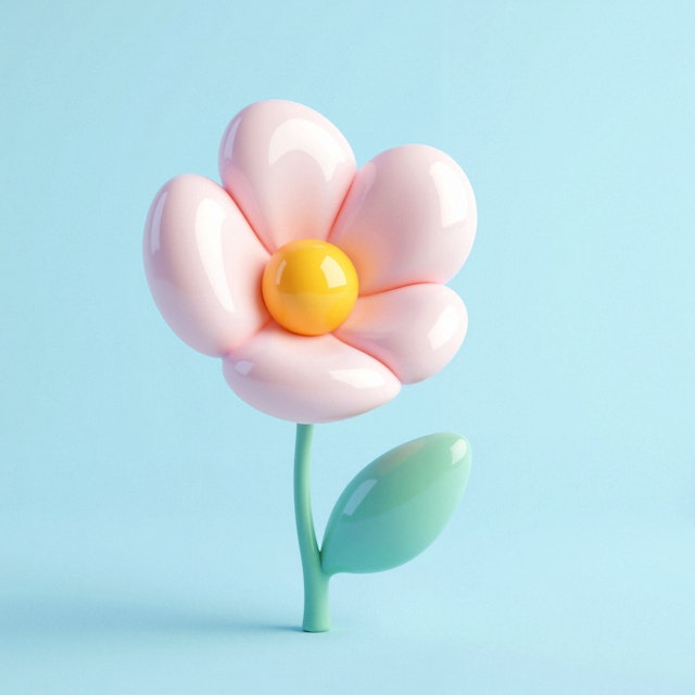 Stylized Glossy Flower