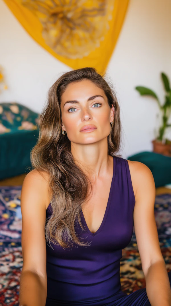 Woman in Cozy Setting