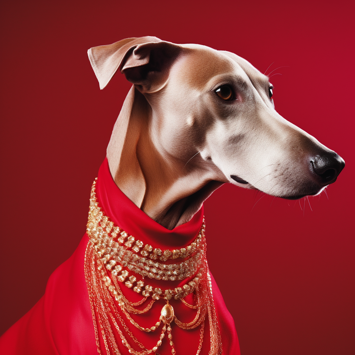 Regal Italian Greyhound in Monochrome Elegance