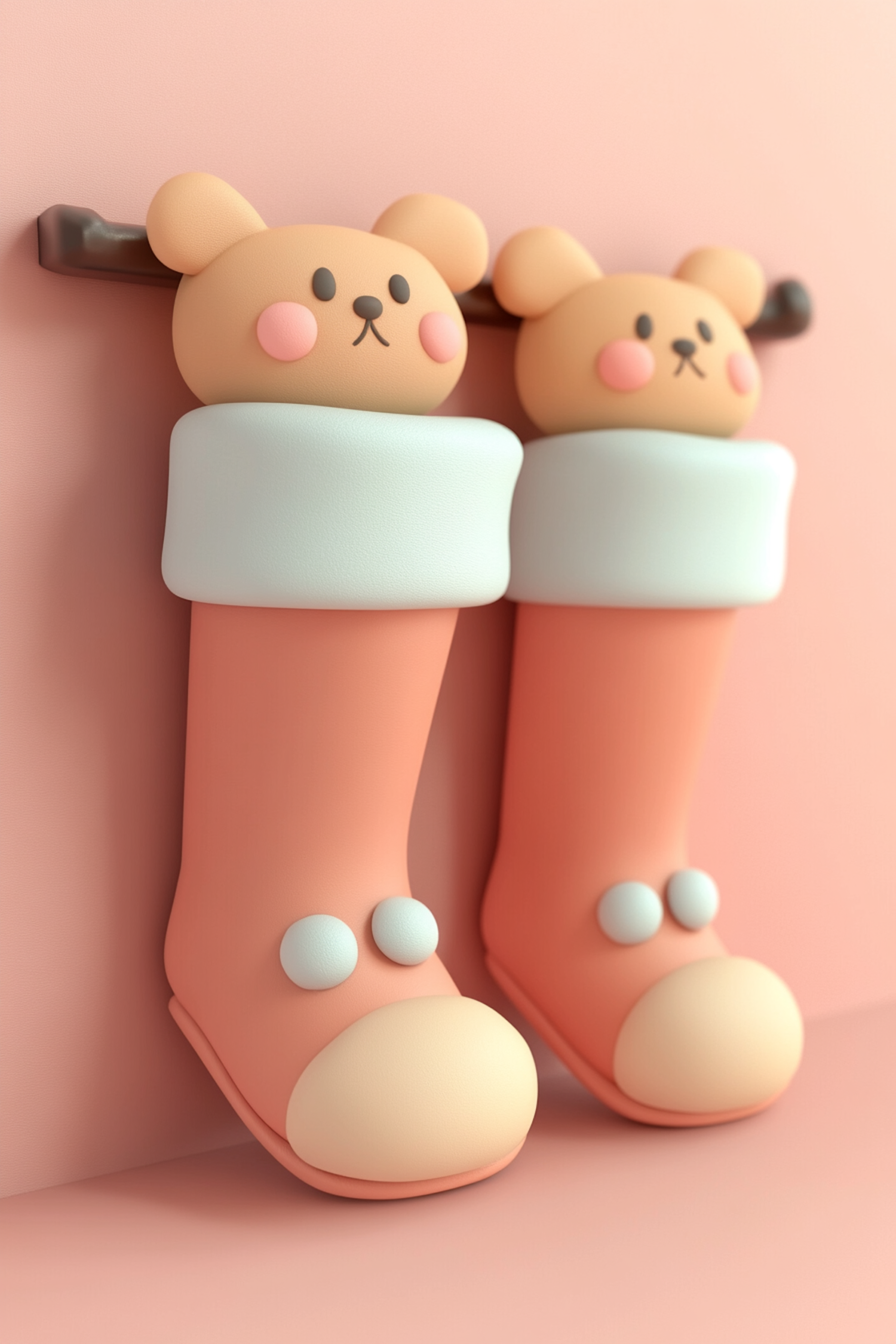 Cartoonish Bear-Themed Stockings